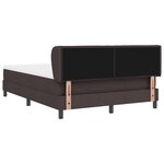 Lit à ressorts vidaXL avec matelas marron foncé 160x200 cm en tissu