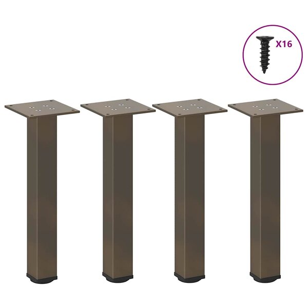 vidaXL Pieds de table basse 4 pièces Acier naturel 30-32 cm Acier
