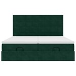 vidaXL Cadre de lit ottoman avec matelas vert foncé 200x200 cm velours