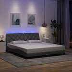 vidaXL Cadre de lit avec LED sans matelas gris clair 180x200 cm tissu
