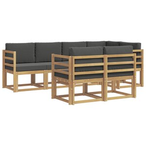 vidaXL Ensemble de canapés d'extérieur 7 pc Blanc et anthracite