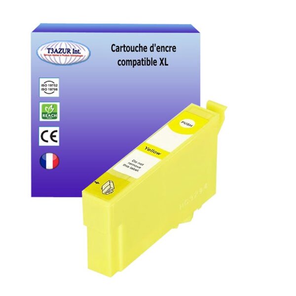 T3AZUR- Cartouche Compatible avec Epson T3594 (35XL) remplace Epson WorkForce Pro WF-4720DWF WF-4725DWF WF-4730DTWF WF-4735DTWF WF-4740DTWF Jaune