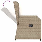 vidaXL Banc de jardin avec coussin Beige Poly rotin