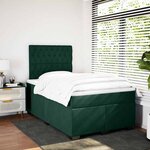 vidaXL Sommier à lattes de lit et matelas Vert foncé 120x200cm Velours