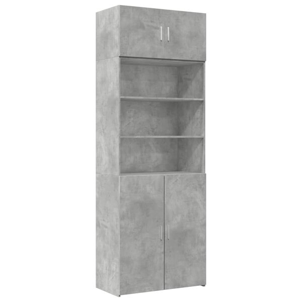 vidaXL Armoire de rangement gris béton 80x42 5x225cm bois d'ingénierie