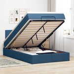 vidaXL Lit ottoman avec matelas et LED Bleu 120x200 cm Tissu