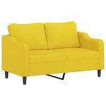 vidaXL Ensemble de canapés 3 Pièces avec coussins jaune clair tissu