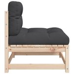 vidaXL Canapé de jardin sans accoudoirs et coussins bois massif de pin