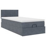 vidaXL Cadre de lit ottoman avec matelas gris foncé 90x190 cm velours