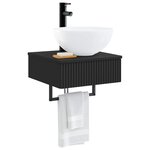 vidaXL Basin de lavage mural Noir 40 x 41 x 40 5 cm Bois d'ingénierie