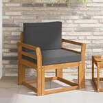 vidaXL Canapé d’extérieur Bois d'acacia massif et polyester Naturel