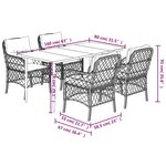vidaXL Ensemble à manger de jardin 5 Pièces coussins gris résine tressée