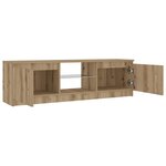 vidaXL Meuble TV avec lumières LED chêne artisanal bois d'ingénierie