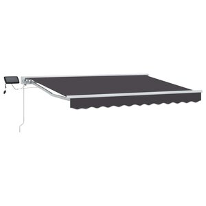 vidaXL Cadre de store manuel avec LEDs Blanc et anthracite 3 5 x 2 m