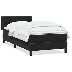vidaXL Sommier à lattes de lit avec matelas noir 80x220 cm velours
