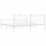 vidaXL Cadre de lit métal sans matelas et pied de lit blanc 200x200 cm