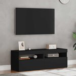 vidaXL Meubles TV avec lumières LED 2 Pièces Noir 60x35x40 cm