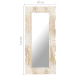 vidaXL Miroir Blanc 110x50 cm Bois de manguier massif