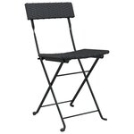 vidaXL Ensemble de bistro pliable 3 Pièces Noir Résine tressée