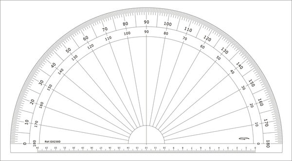Rapporteur 1/2 cercle degrés Ø 30 cm