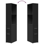 vidaXL Armoire de salle de bain étroite avec roulettes noir