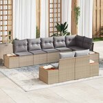 vidaXL Ensemble de canapé de jardin 8 Pièces beige et gris clair