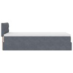 vidaXL Cadre de lit ottoman avec matelas gris foncé 90x190 cm velours