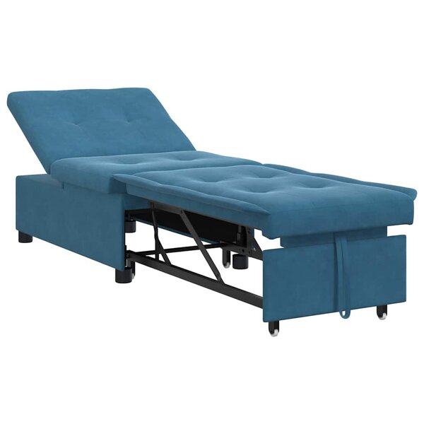 vidaXL Canapé-Lit Bleu 194 x 67 x 82 cm Velours