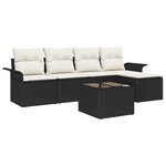 Ensemble de Canapé de Jardin vidaXL 5 Pièces avec Coussins en Rattan Poly Brown