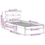 vidaXL Cadre de lit Blanc 90 x 200 cm Bois de pin massif