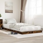vidaXL Cadre de lit surélevé Chêne fumé 86 5 x 190 cm