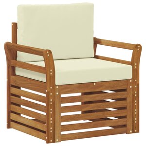 vidaXL Canapé d’extérieur Bois d'acacia massif et polyester Naturel