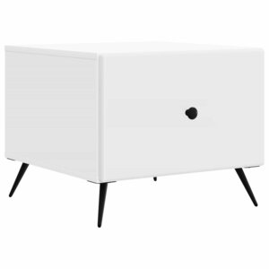 vidaXL Table basse avec tiroir Blanc 49 x 50 x 40 cm Bois d'ingénierie