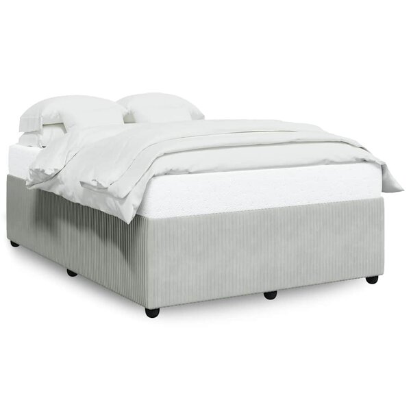 vidaXL Cadre de lit sans matelas gris clair 140x190 cm velours