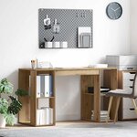 vidaXL Bureau avec Rangement chêne artisanal 130 x 50 5 x 75 cm
