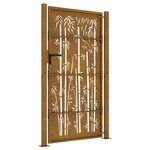 vidaXL Portail de jardin 105x205 cm acier corten design de bambou