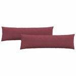 vidaXL Coussins de canapé 2 pc tissu Bordeaux 145 x 40 cm