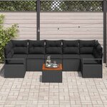 vidaXL Ensemble de canapé de jardin 8 Pièces Noir