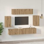 vidaXL Ensemble meuble TV 6 Pièces chêne artisanal 200 x 30 x 150 cm