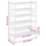 vidaXL Rack à chaussures avec étagère Naturel 68 x 28 x 96 cm Bambou