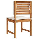 Chaises de jardin sans accoudoirs avec coussins – 2 pièces en bois d'acacia