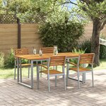 vidaXL Ensemble de salle à manger de jardin 5 pièces en bois d'acacia massif et métal