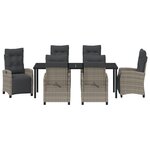 vidaXL Ensemble de salle à manger de jardin 7 pièces en rattan poly gris