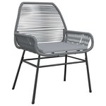 vidaXL Ensemble à manger jardin coussins 5 Pièces gris poly rotin verre