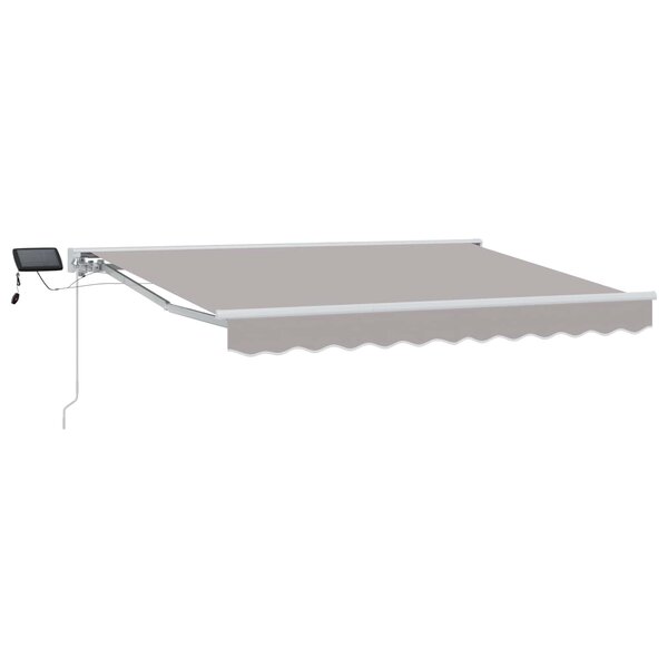 vidaXL Cadre de store manuel avec LEDs Gris clair et blanc 3 x 2 5 m