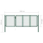 vidaXL Portail de jardin Acier 100x350 cm Vert