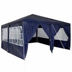 vidaXL Tente de fête Bleu  Blanc 400 x 400 x 266 cm Polyester  Acier