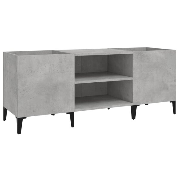 vidaXL Armoire à disques gris béton 121x38x48 cm bois d'ingénierie