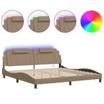 vidaXL Cadre de lit Viana avec LED sans matelas cappuccino 200x200 cm