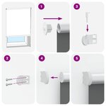 vidaXL Store enrouleur occultant blanc cassé largeur du tissu 141 6 cm